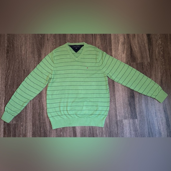 Tommy Hilfiger Men's Green and Blue Jumper Size M - Picture 1 of 7